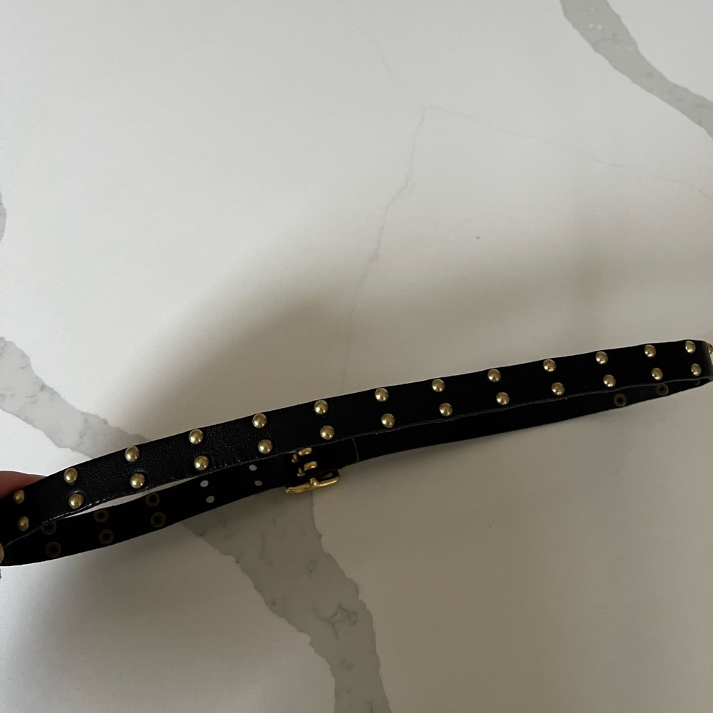 Theory Black and Gold Belt with Sleek Design